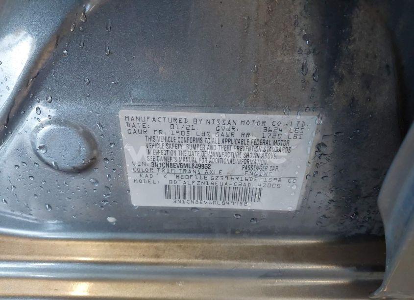 Photo 9 of 2021 Nissan Versa SV XTRONIC CVT (VIN 3N1CN8EV6ML849952)