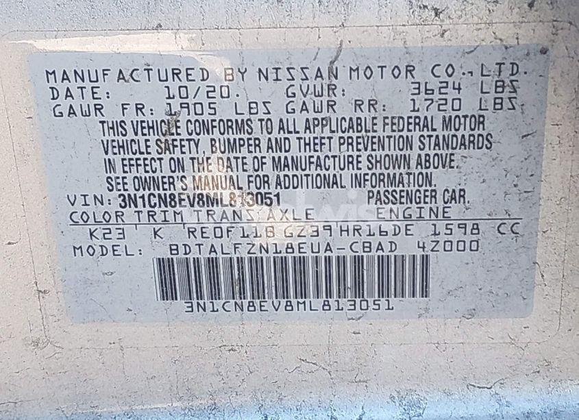 Photo 9 of 2021 Nissan Versa SV XTRONIC CVT (VIN 3N1CN8EV8ML813051)