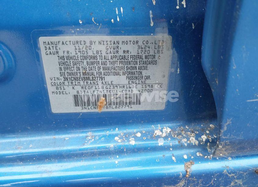 Photo 9 of 2021 Nissan Versa SV XTRONIC CVT (VIN 3N1CN8EV8ML827791)