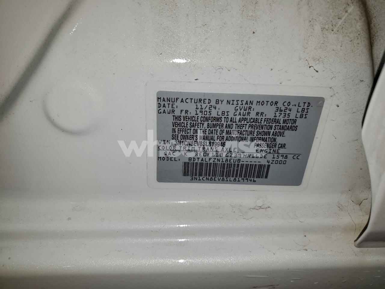 Photo 13 of 2025 NISSAN VERSA SV (VIN 3N1CN8EV8SL819946)