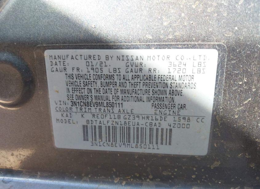 Photo 9 of 2021 Nissan Versa SV XTRONIC CVT (VIN 3N1CN8EV9ML850111)