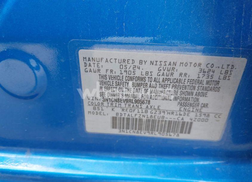 Photo 9 of 2024 Nissan Versa 1.6 SV (VIN 3N1CN8EV9RL905678)