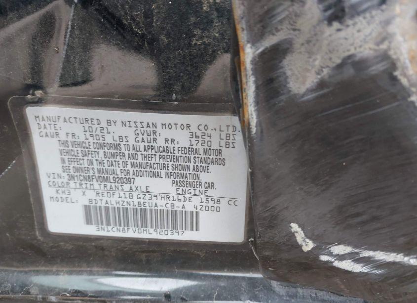 Photo 7 of 2021 Nissan Versa SR XTRONIC CVT (VIN 3N1CN8FV0ML920397)