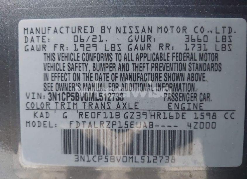 Photo 9 of 2021 Nissan Kicks S XTRONIC CVT (VIN 3N1CP5BV0ML512738)