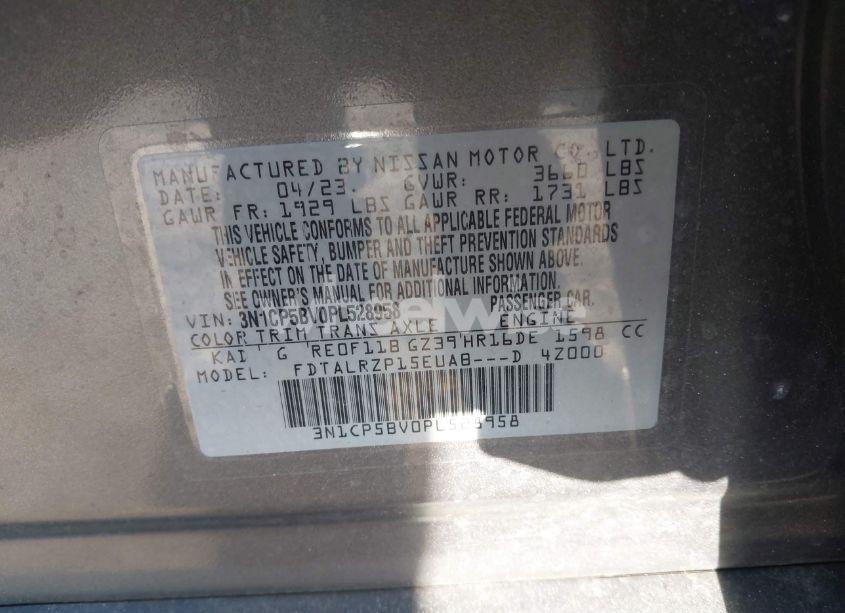 Photo 9 of 2023 Nissan Kicks S XTRONIC CVT (VIN 3N1CP5BV0PL528958)