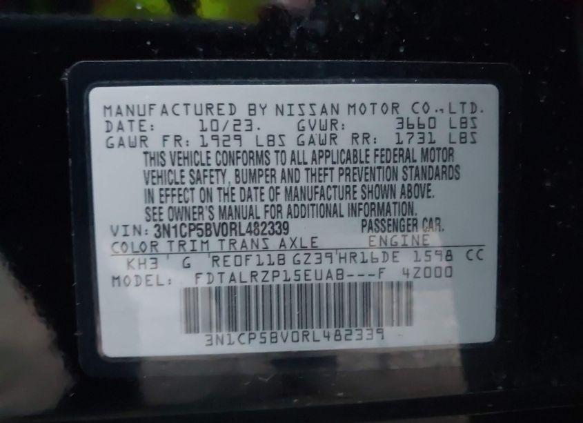 Photo 9 of 2024 Nissan Kicks S XTRONIC CVT (VIN 3N1CP5BV0RL482339)