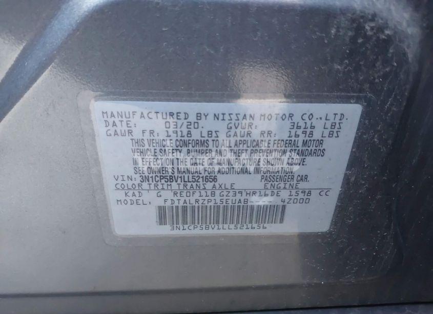 Photo 9 of 2020 Nissan Kicks S XTRONIC CVT (VIN 3N1CP5BV1LL521656)