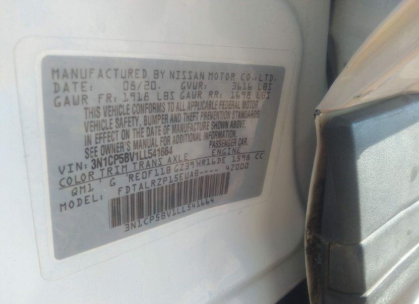 Photo 9 of 2020 Nissan Kicks S XTRONIC CVT (VIN 3N1CP5BV1LL541664)