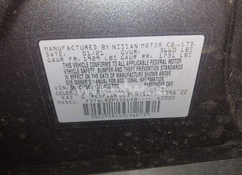 Photo 9 of 2021 Nissan Kicks S XTRONIC CVT (VIN 3N1CP5BV1ML466739)