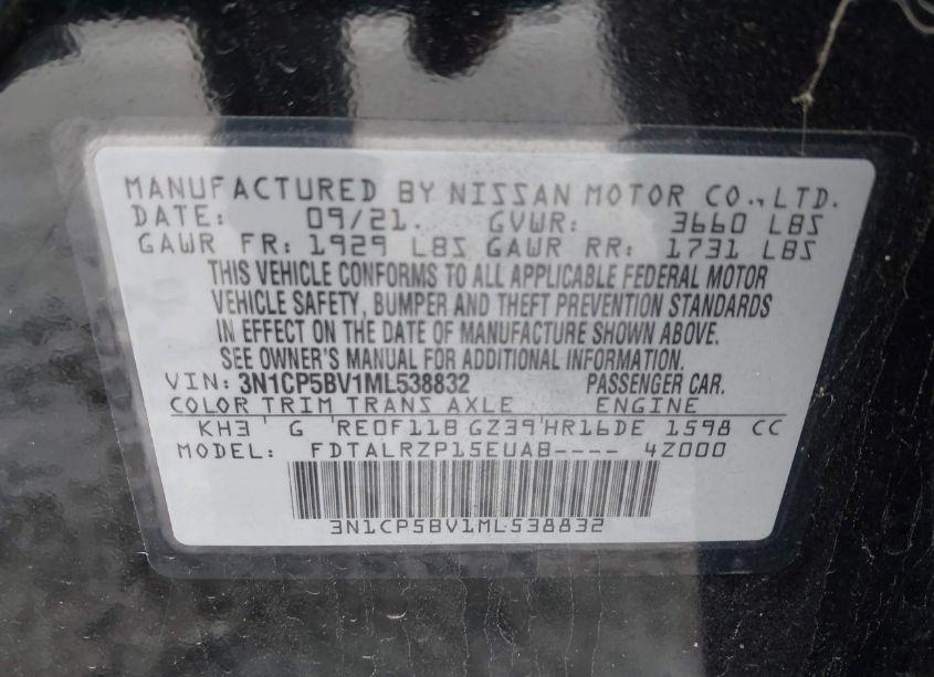 Photo 9 of 2021 Nissan Kicks S XTRONIC CVT (VIN 3N1CP5BV1ML538832)