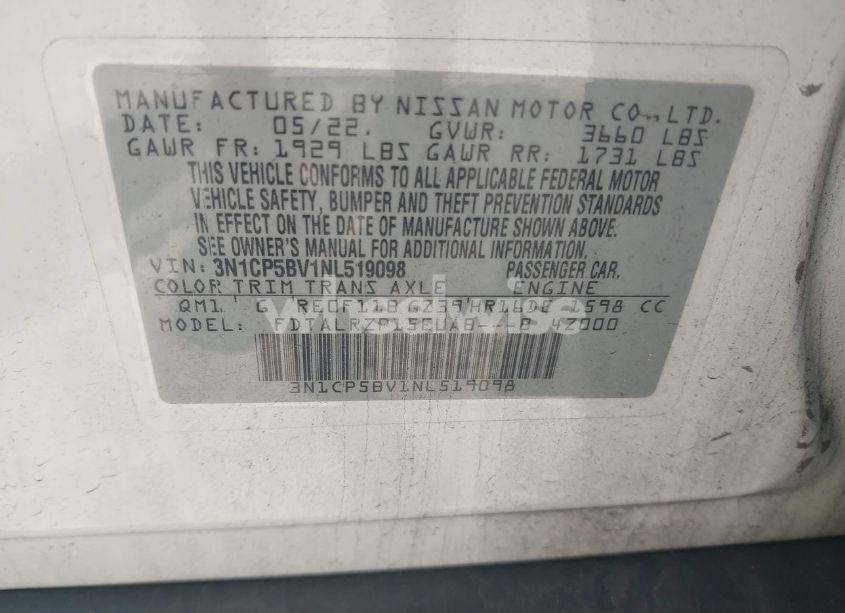 Photo 9 of 2022 Nissan Kicks S XTRONIC CVT (VIN 3N1CP5BV1NL519098)