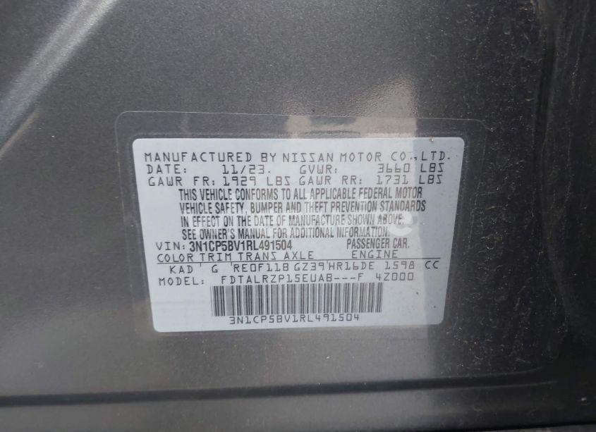 Photo 9 of 2024 Nissan Kicks S XTRONIC CVT (VIN 3N1CP5BV1RL491504)