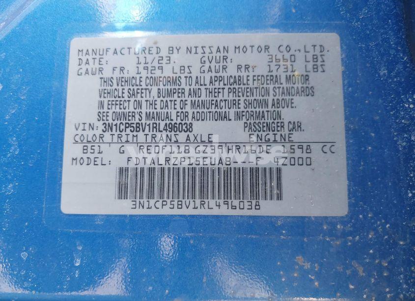 Photo 9 of 2024 Nissan Kicks S XTRONIC CVT (VIN 3N1CP5BV1RL496038)