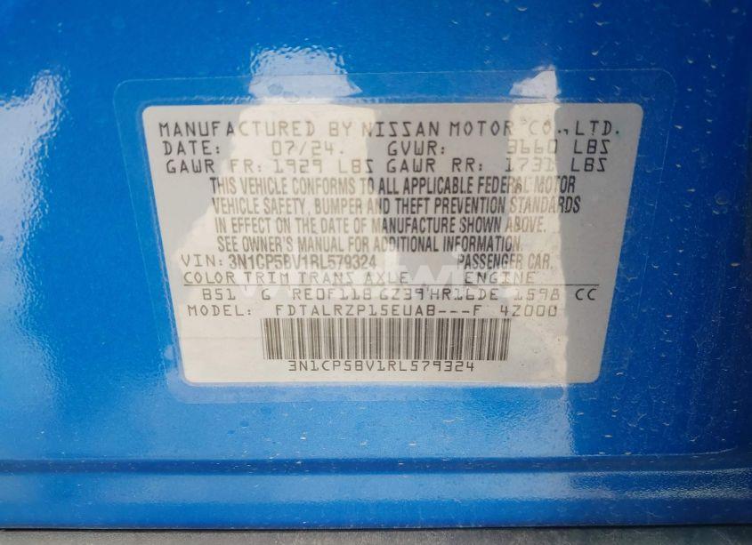 Photo 9 of 2024 Nissan Kicks S XTRONIC CVT (VIN 3N1CP5BV1RL579324)