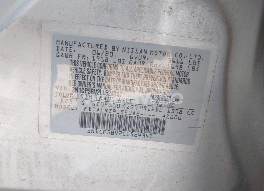 Photo 9 of 2020 Nissan Kicks S (VIN 3N1CP5BV2LL524341)