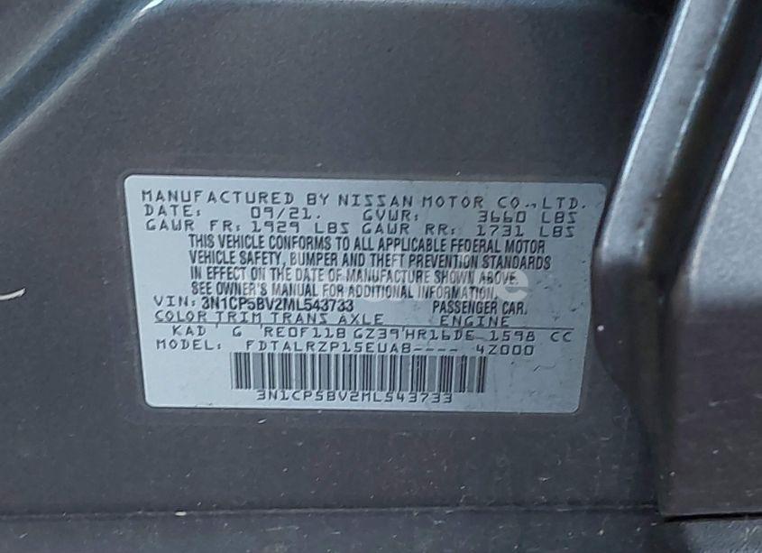 Photo 9 of 2021 Nissan Kicks S XTRONIC CVT (VIN 3N1CP5BV2ML543733)