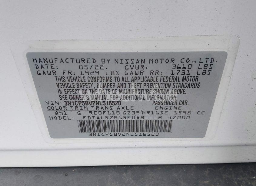 Photo 9 of 2022 Nissan Kicks S XTRONIC CVT (VIN 3N1CP5BV2NL516520)