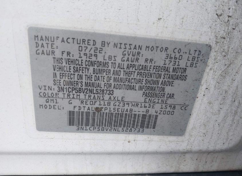 Photo 9 of 2022 Nissan Kicks S XTRONIC CVT (VIN 3N1CP5BV2NL528733)