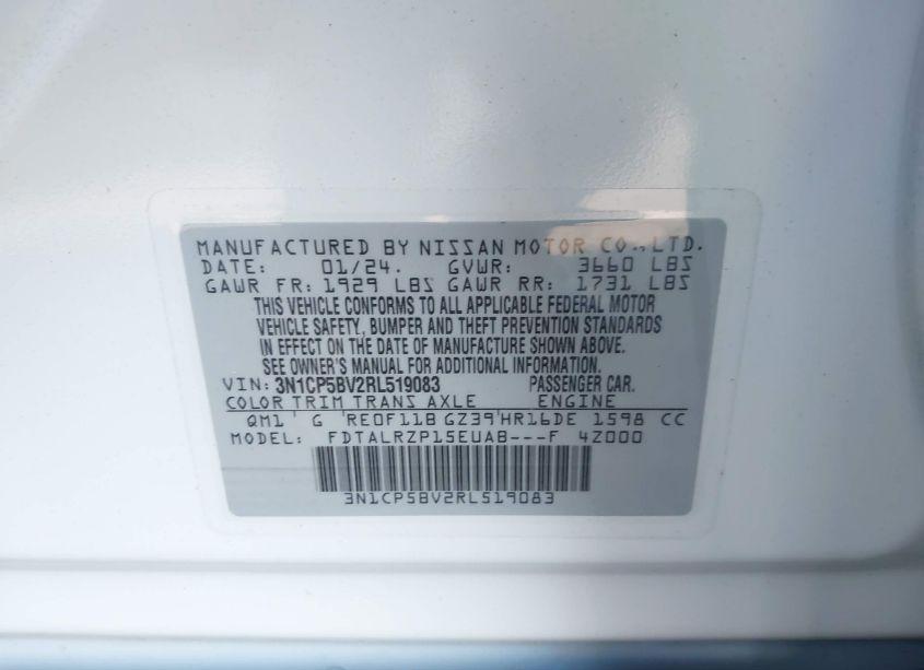 Photo 9 of 2024 Nissan Kicks S XTRONIC CVT (VIN 3N1CP5BV2RL519083)