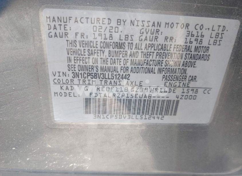 Photo 9 of 2020 Nissan Kicks S XTRONIC CVT (VIN 3N1CP5BV3LL512442)