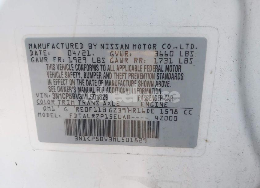 Photo 9 of 2021 Nissan Kicks S XTRONIC CVT (VIN 3N1CP5BV3ML501829)