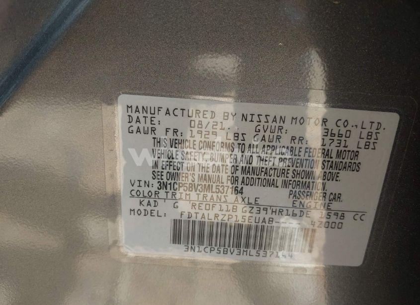 Photo 9 of 2021 Nissan Kicks S XTRONIC CVT (VIN 3N1CP5BV3ML537164)