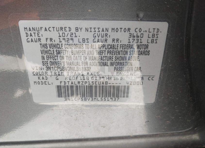 Photo 9 of 2021 Nissan Kicks S XTRONIC CVT (VIN 3N1CP5BV3ML551937)