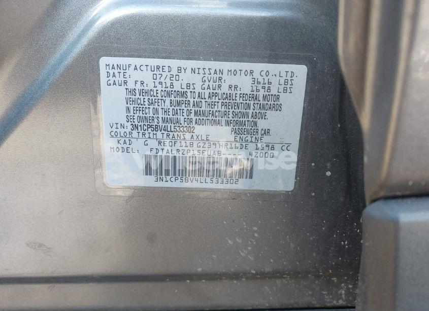 Photo 9 of 2020 Nissan Kicks S XTRONIC CVT (VIN 3N1CP5BV4LL533302)