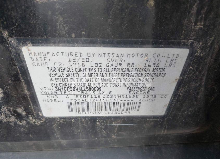 Photo 9 of 2020 Nissan Kicks S XTRONIC CVT (VIN 3N1CP5BV4LL580099)