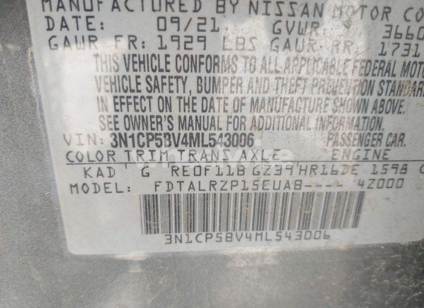 Photo 9 of 2021 Nissan Kicks S XTRONIC CVT (VIN 3N1CP5BV4ML543006)