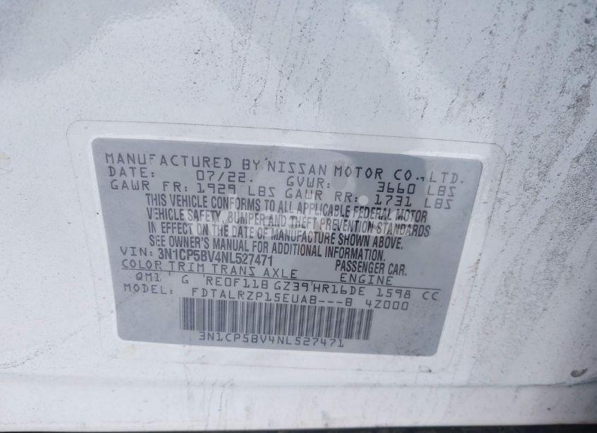 Photo 9 of 2022 Nissan Kicks S XTRONIC CVT (VIN 3N1CP5BV4NL527471)