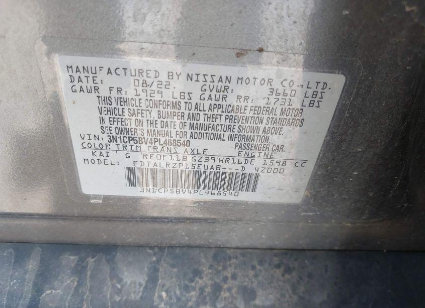 Photo 9 of 2023 Nissan Kicks S XTRONIC CVT (VIN 3N1CP5BV4PL468540)