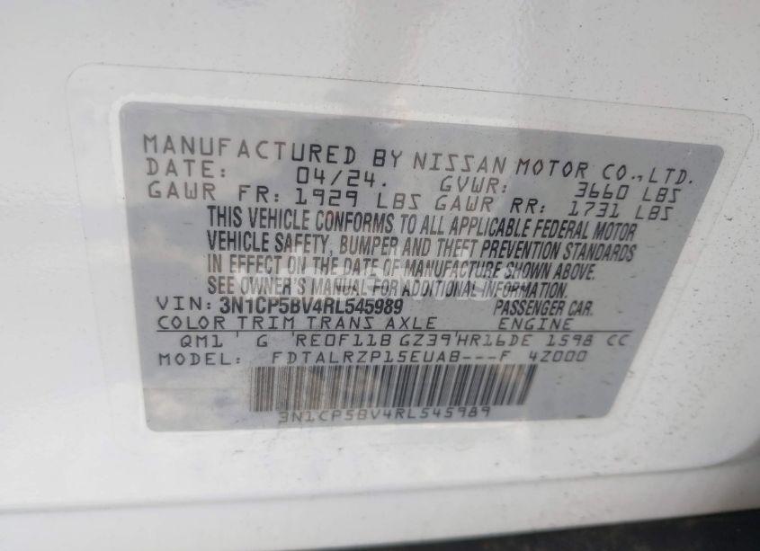 Photo 9 of 2024 Nissan Kicks S XTRONIC CVT (VIN 3N1CP5BV4RL545989)