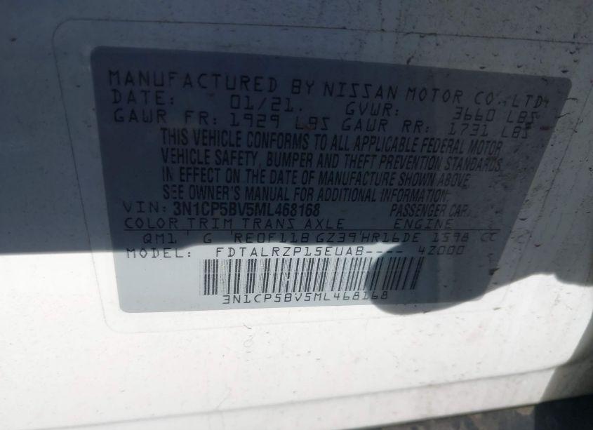 Photo 9 of 2021 Nissan Kicks S XTRONIC CVT (VIN 3N1CP5BV5ML468168)