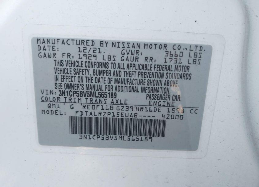 Photo 9 of 2021 Nissan Kicks S XTRONIC CVT (VIN 3N1CP5BV5ML565189)