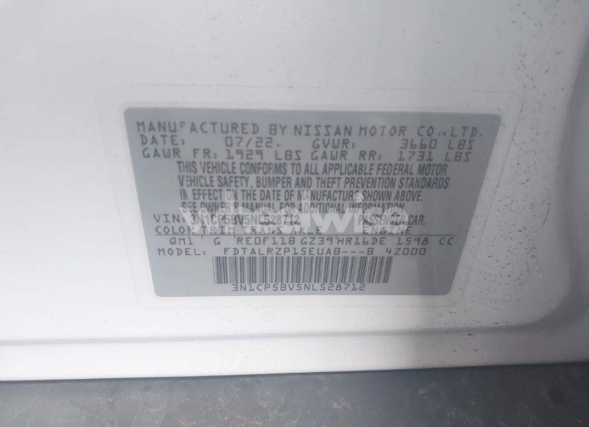 Photo 9 of 2022 Nissan Kicks S XTRONIC CVT (VIN 3N1CP5BV5NL528712)