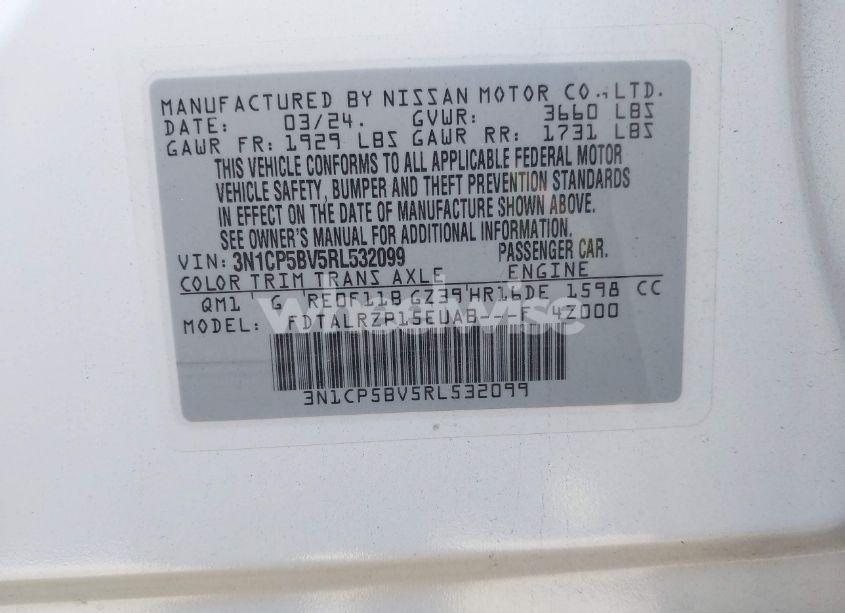 Photo 9 of 2024 Nissan Kicks S XTRONIC CVT (VIN 3N1CP5BV5RL532099)