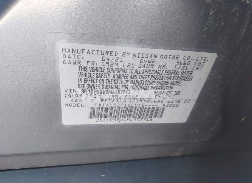 Photo 9 of 2021 Nissan Kicks S XTRONIC CVT (VIN 3N1CP5BV6ML497713)