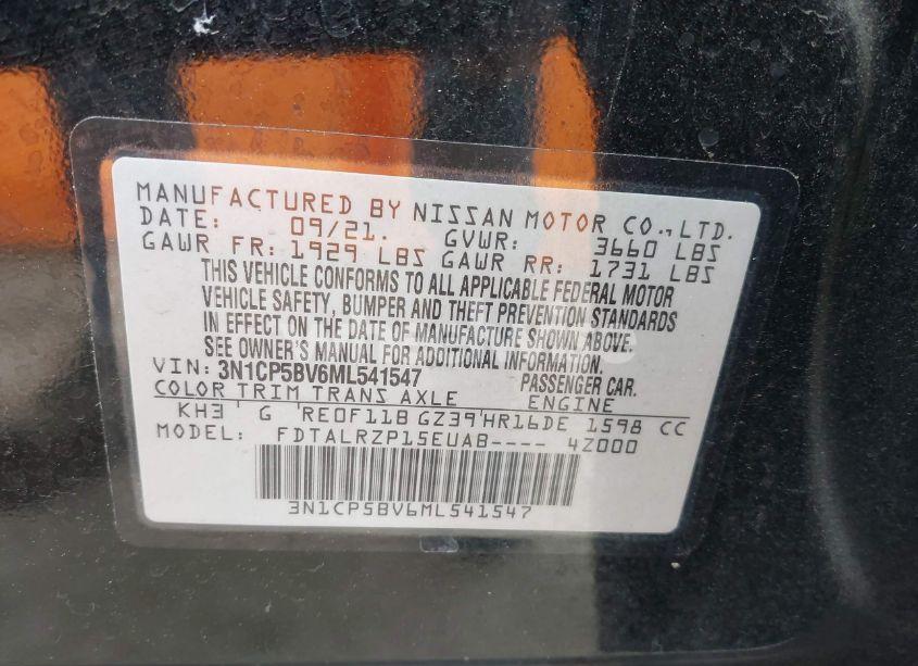 Photo 9 of 2021 Nissan Kicks S XTRONIC CVT (VIN 3N1CP5BV6ML541547)