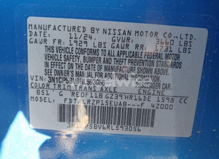 Photo 9 of 2024 Nissan Kicks S XTRONIC CVT (VIN 3N1CP5BV6RL593056)