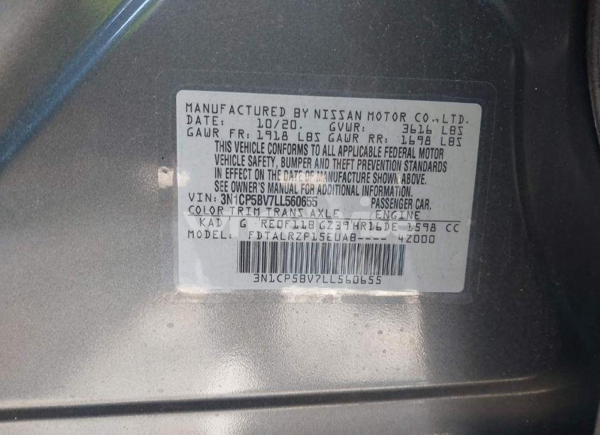 Photo 9 of 2020 Nissan Kicks S XTRONIC CVT (VIN 3N1CP5BV7LL560655)