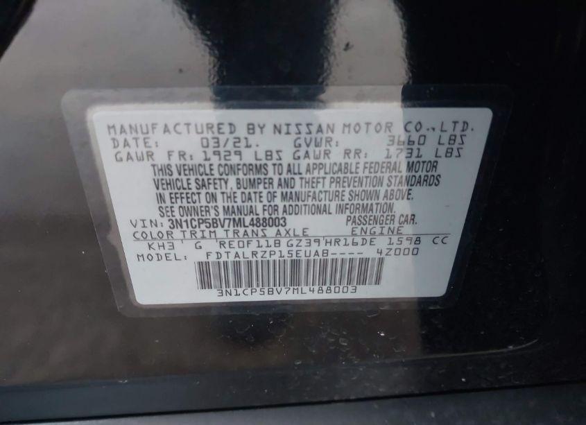 Photo 9 of 2021 Nissan Kicks S XTRONIC CVT (VIN 3N1CP5BV7ML488003)