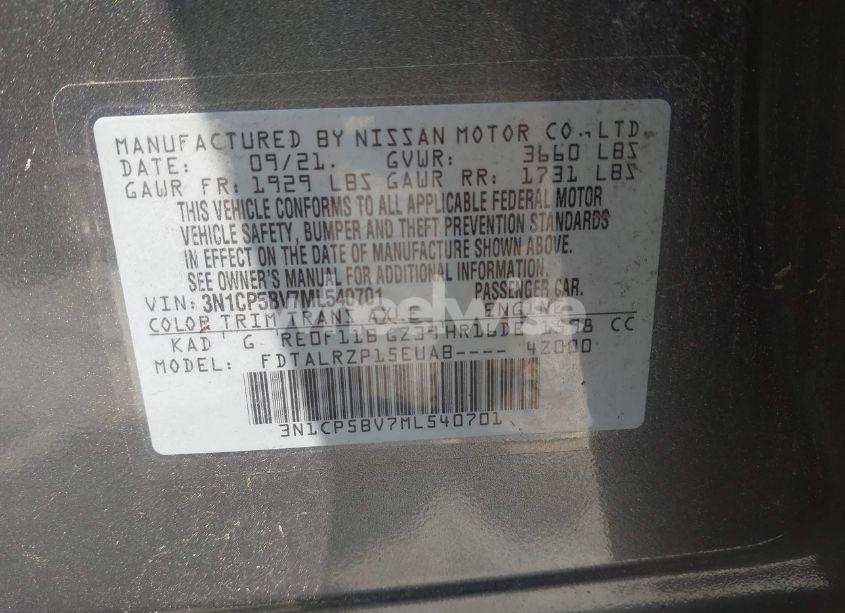 Photo 9 of 2021 Nissan Kicks S XTRONIC CVT (VIN 3N1CP5BV7ML540701)