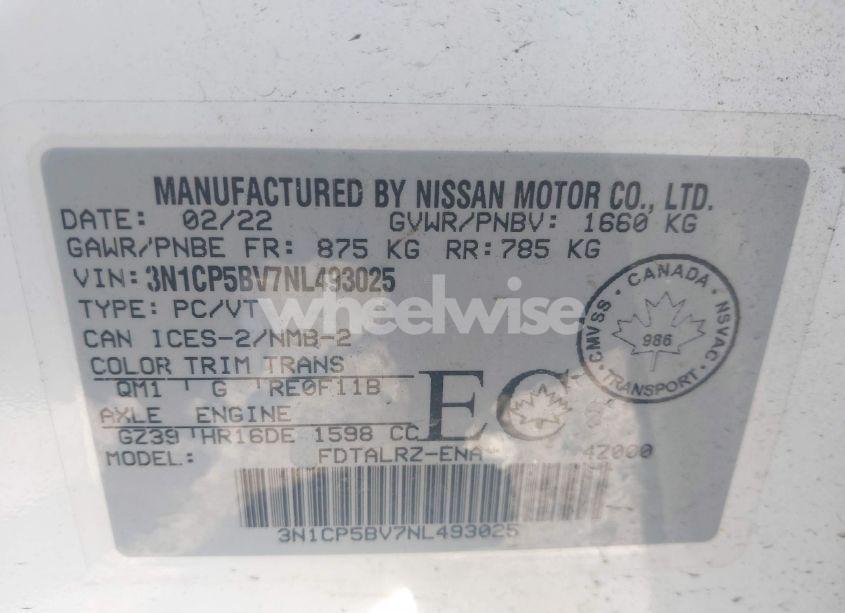 Photo 9 of 2022 Nissan Kicks S XTRONIC CVT (VIN 3N1CP5BV7NL493025)