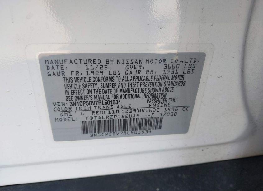 Photo 9 of 2024 Nissan Kicks S XTRONIC CVT (VIN 3N1CP5BV7RL501534)
