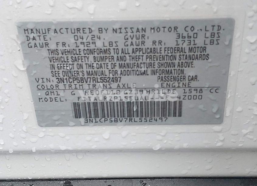 Photo 9 of 2024 Nissan Kicks S XTRONIC CVT (VIN 3N1CP5BV7RL552497)