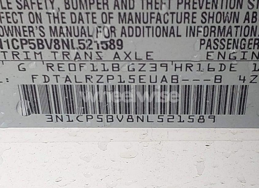 Photo 9 of 2022 Nissan Kicks S XTRONIC CVT (VIN 3N1CP5BV8NL521589)