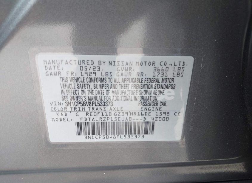 Photo 9 of 2023 Nissan Kicks S XTRONIC CVT (VIN 3N1CP5BV8PL533373)