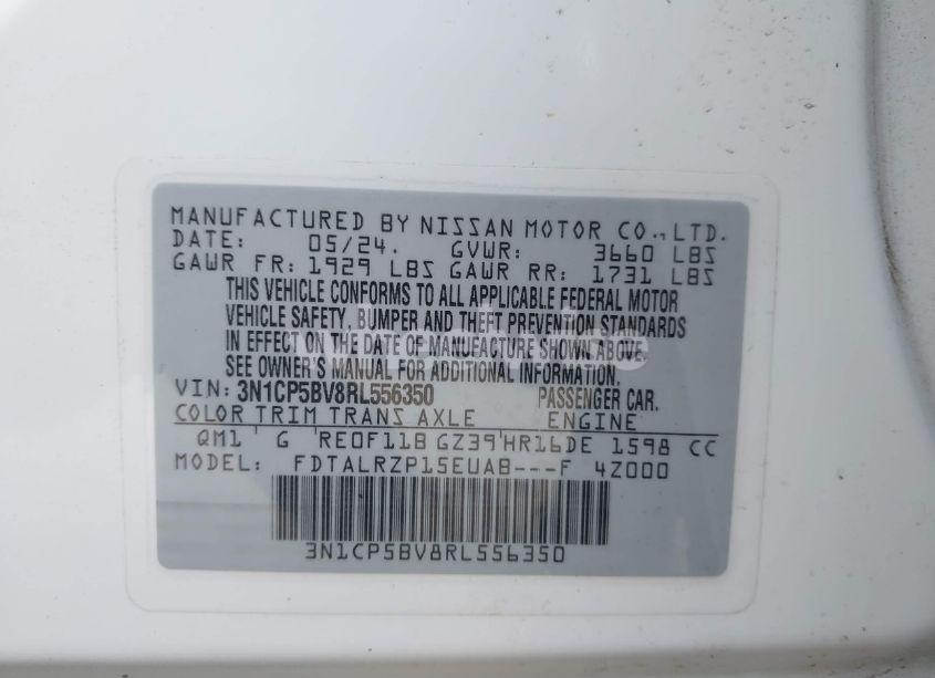 Photo 9 of 2024 Nissan Kicks S XTRONIC CVT (VIN 3N1CP5BV8RL556350)