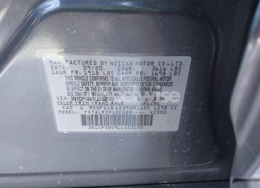 Photo 9 of 2020 Nissan Kicks S XTRONIC CVT (VIN 3N1CP5BV9LL553125)